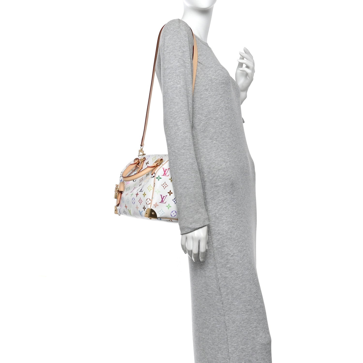 Louis Vuitton LV X TM Monogram Multicolor Speedy Bandouliere 25 White