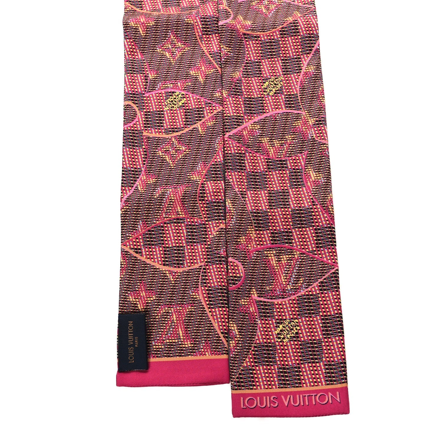 Louis Vuitton Silk Monogram Damier Pop Print Bandeau Pink