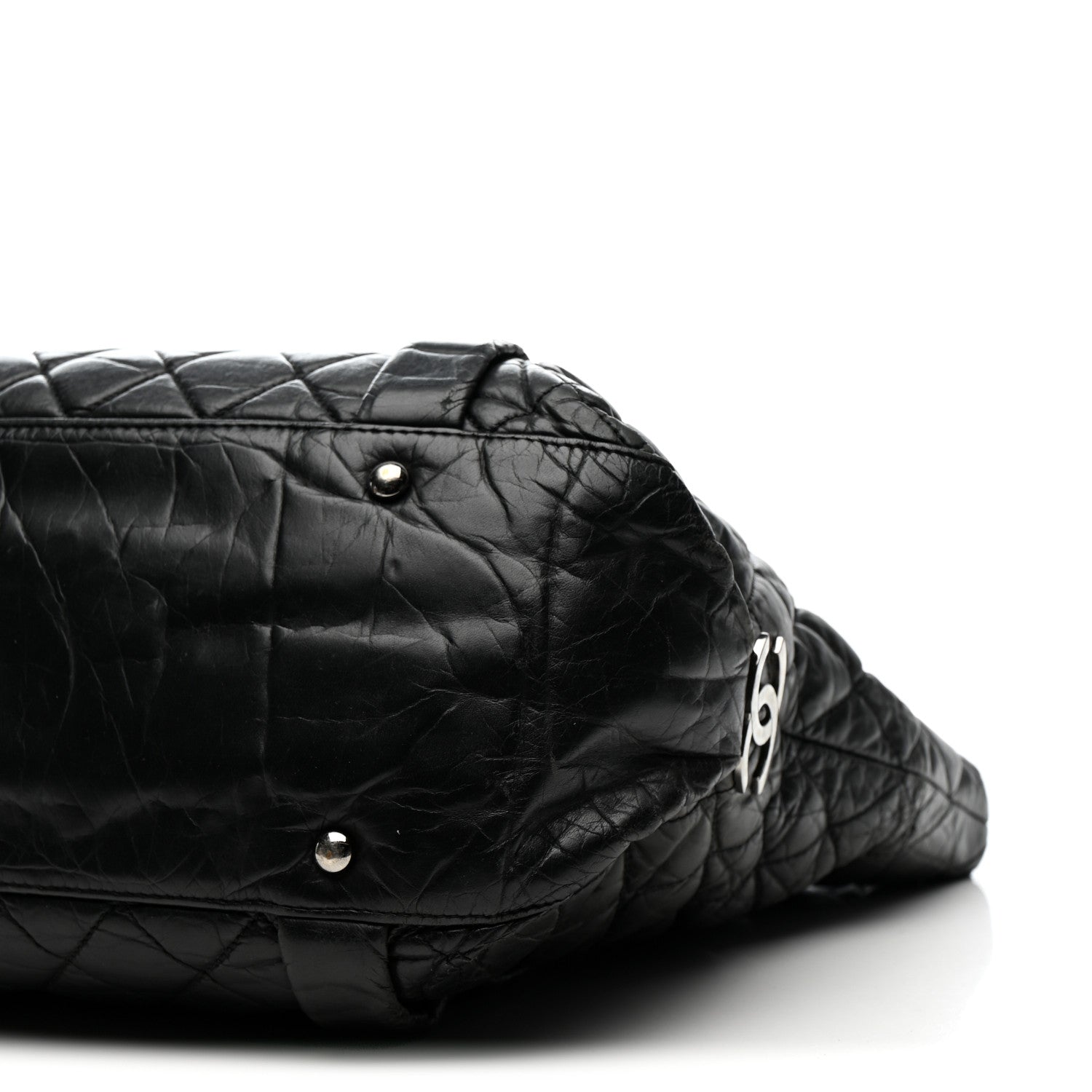 Chanel Distressed Lambskin Vintage Ligne Lady Braid Tote Black
