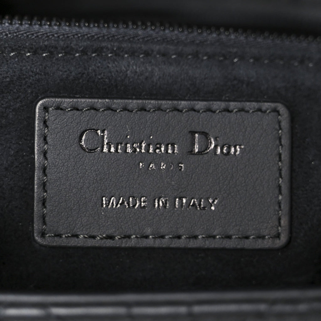 Christian Dior Ultra Matte Calfskin Cannage Large Lady Dior Black