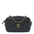 Chanel Caviar Quilted Camera Case Navy