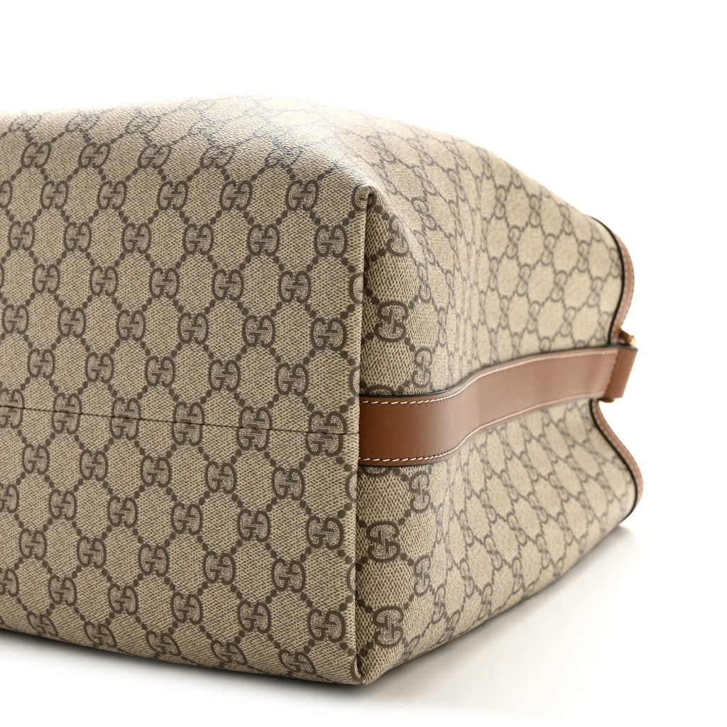 Gucci GG Icon Monogram Padlock Shoulder Bag Beige Dark Brown