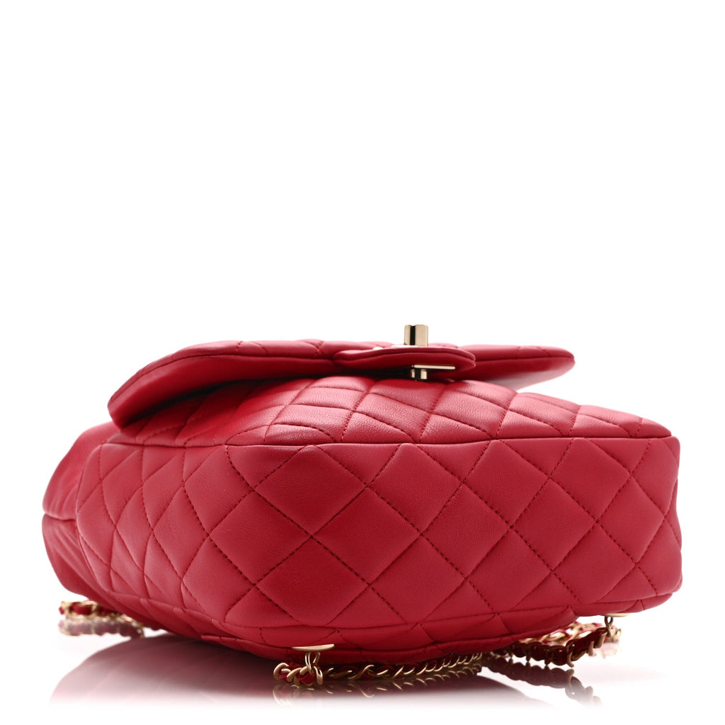 Chanel Lambskin Quilted Small in Seoul Backpack Dark Pink