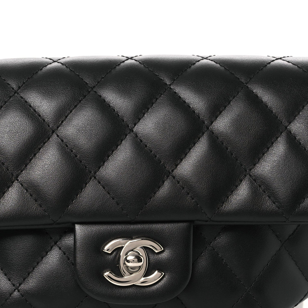 Chanel Calfskin Quilted CC Uniform Flap Belt Bag Black