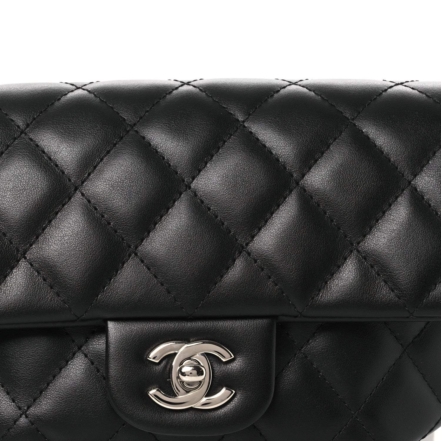 Chanel Calfskin Quilted CC Uniform Flap Belt Bag Black