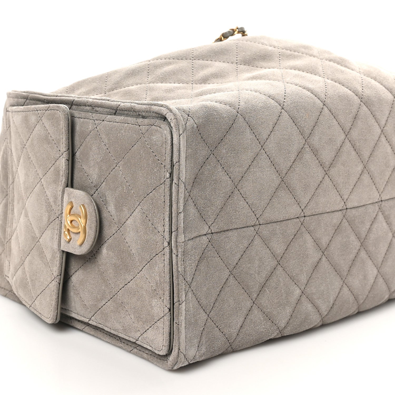 Chanel Suede Quilted Medium Chanel 25 Handbag Dark Grey