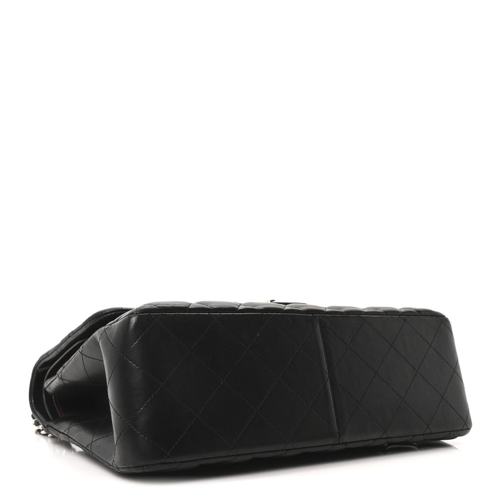 Chanel Lambskin Quilted Jumbo Double Flap Black