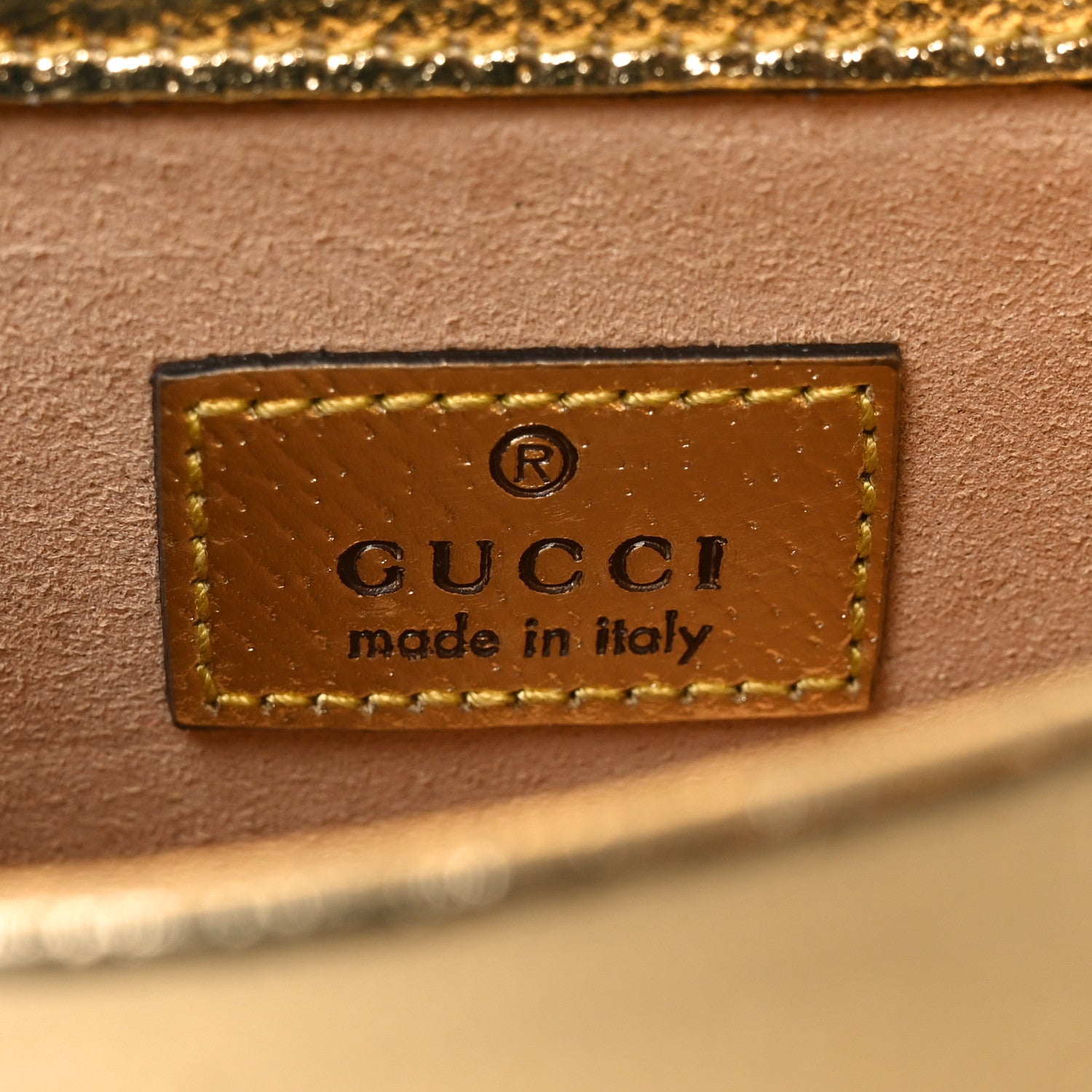 Gucci Metallic Calfskin Super Mini Dionysus Shoulder Bag Gold