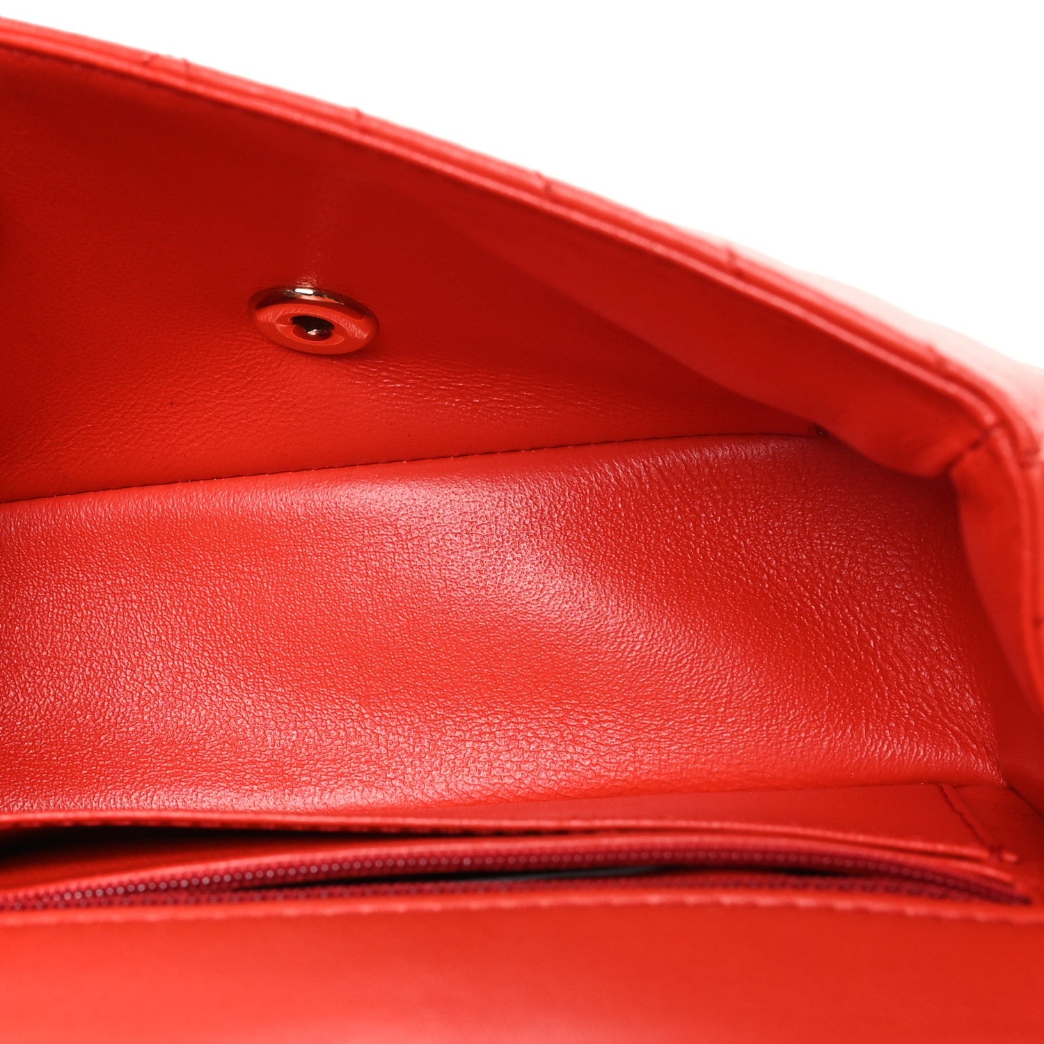Chanel Lambskin Chevron Quilted Mini Rectangular Flap Red