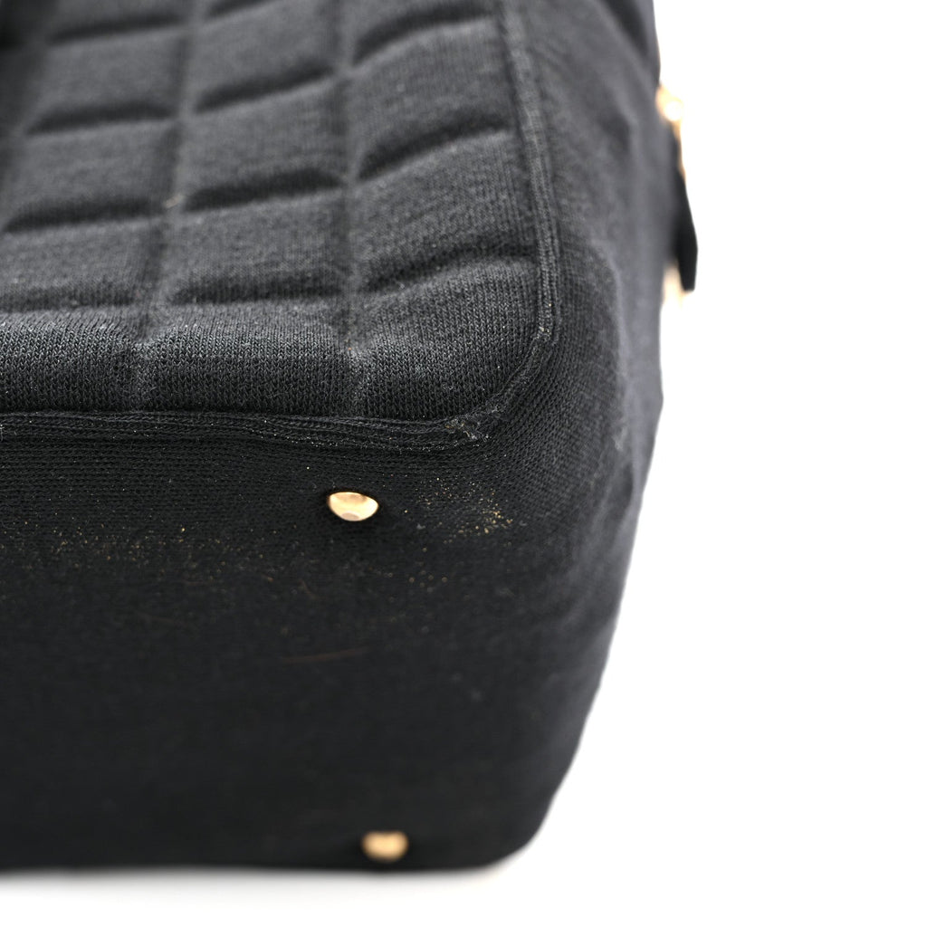 Chanel Jersey Square Quilted Bowler Black