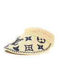 Louis Vuitton Calfskin Raffia Monogram Strawgram Visor Natural Blue