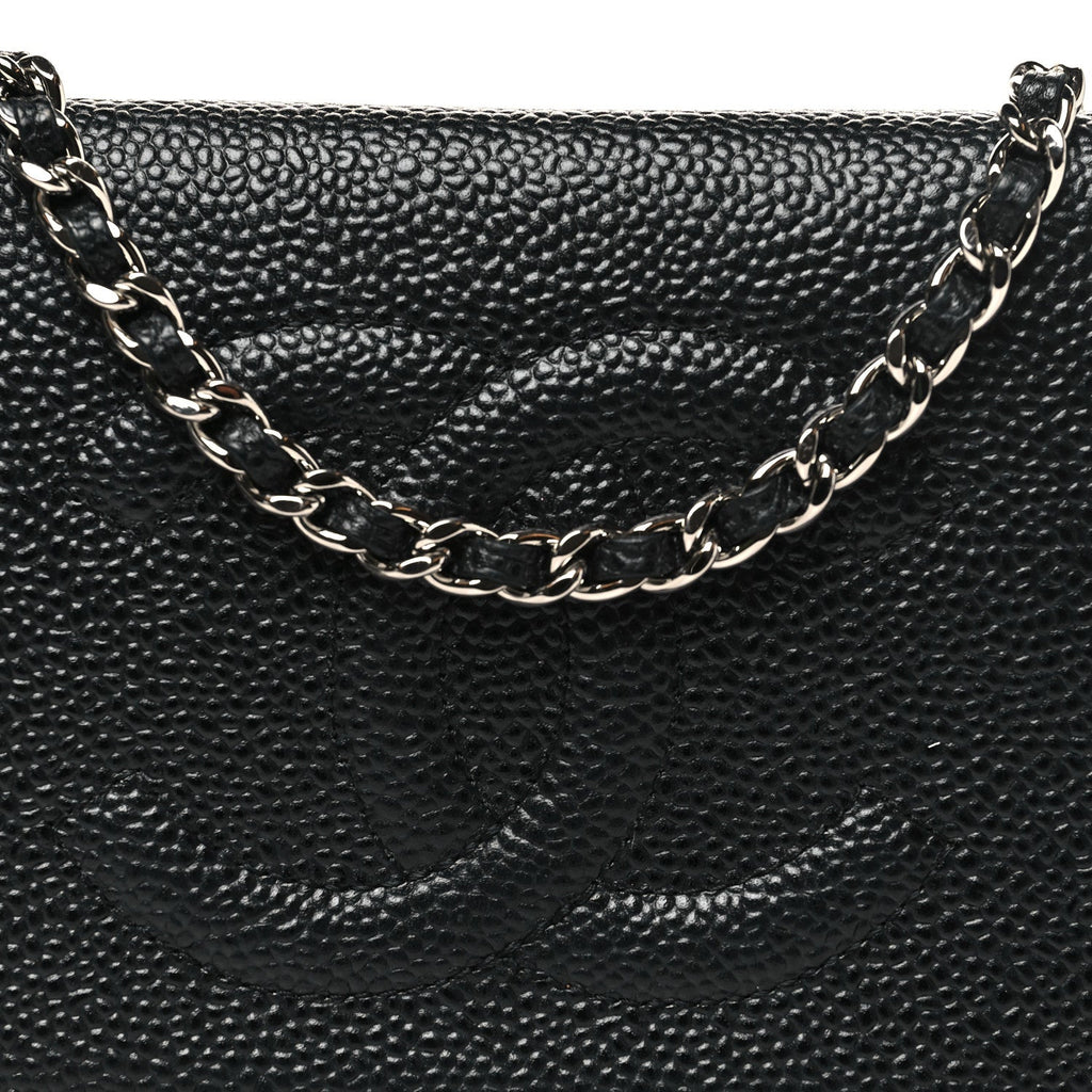 Chanel Caviar Timeless CC Wallet On Chain WOC Black