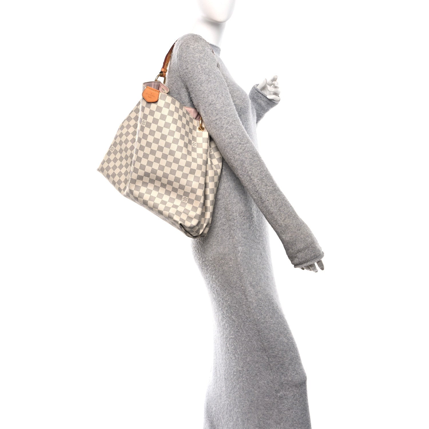 Louis Vuitton Damier Azur Graceful MM Rose Ballerine
