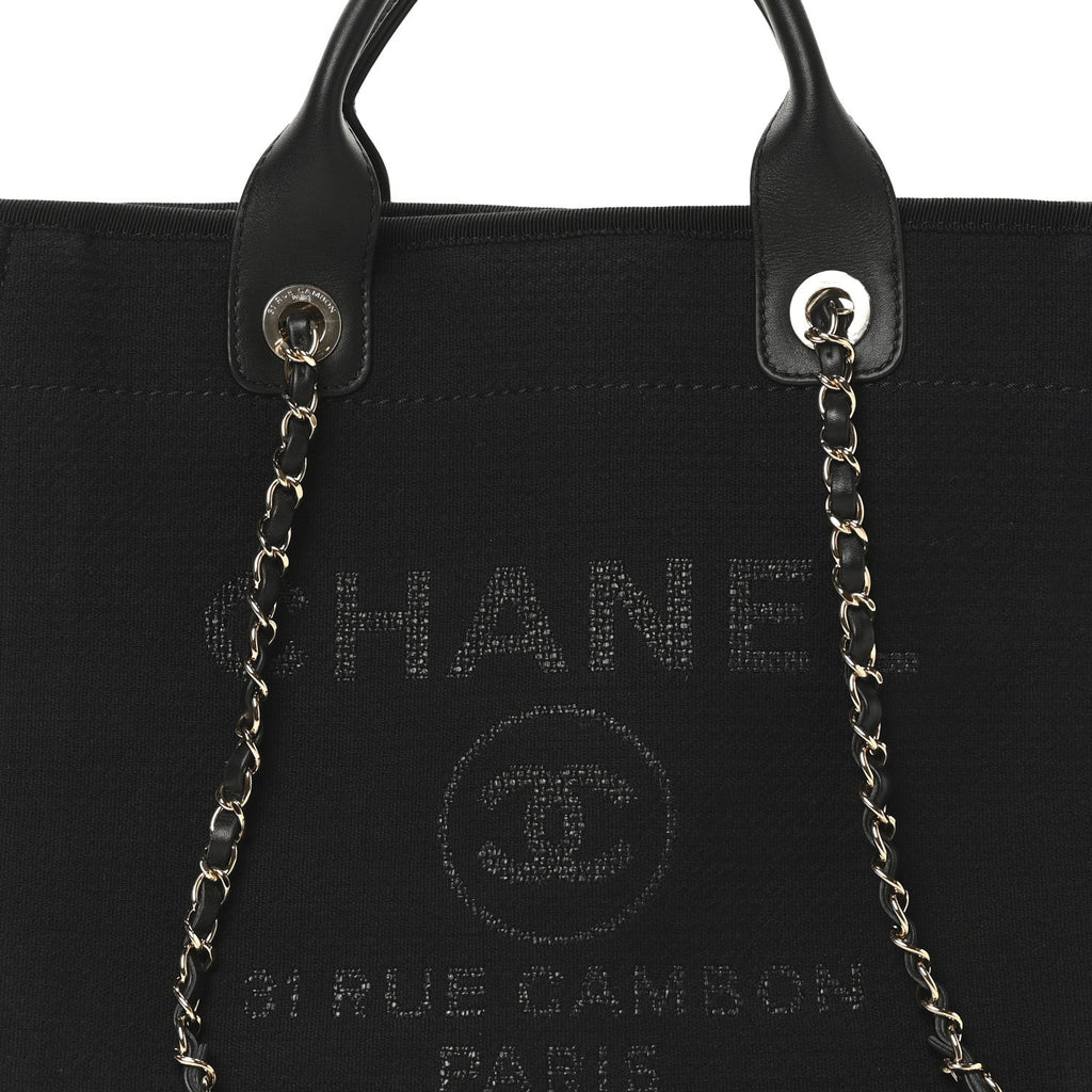 Chanel Mixed Fibers Small Deauville Tote Black