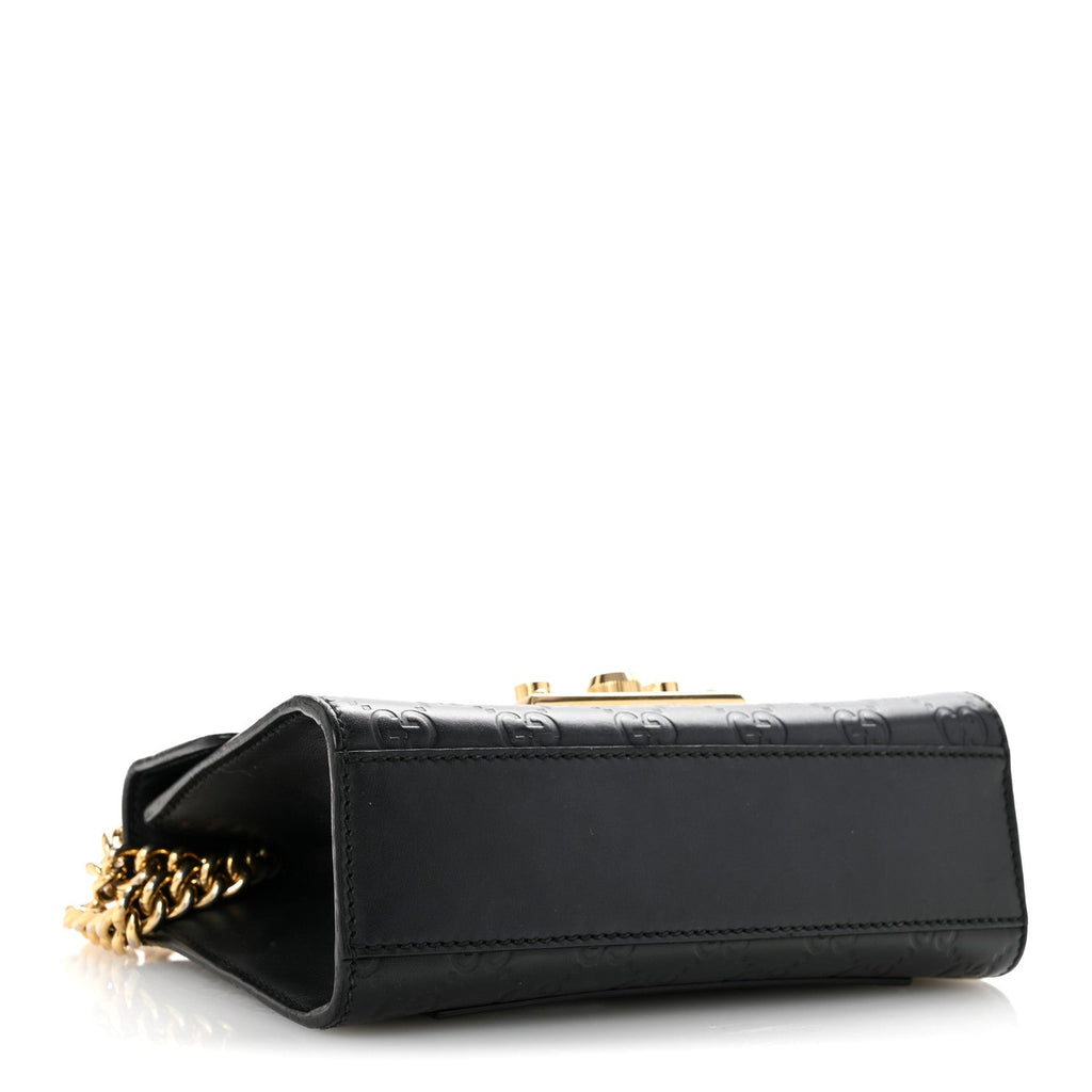 Gucci Guccissima Small Padlock Shoulder Bag Black