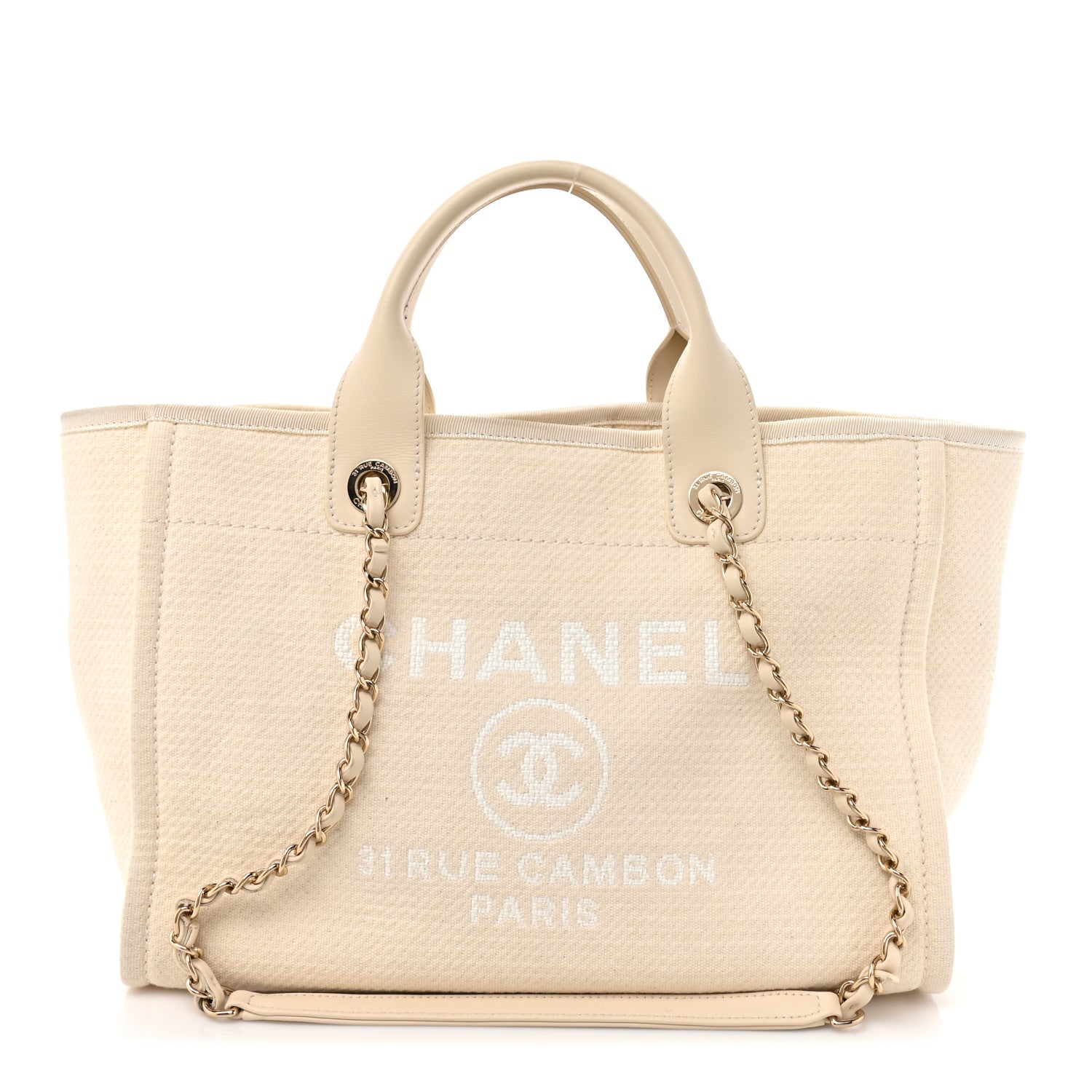 Chanel Mixed Fibers Small Deauville Tote White