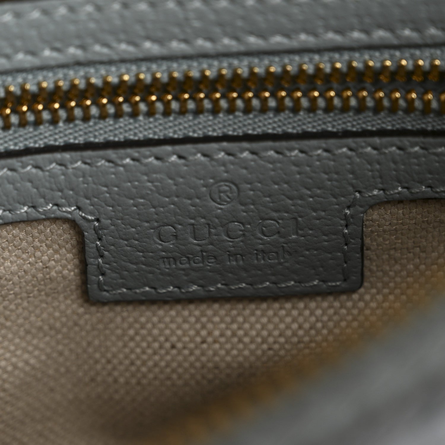 Gucci GG Supreme Monogram Textured Calfskin Web Super Mini Ophidia Shoulder Bag Dusty Blue