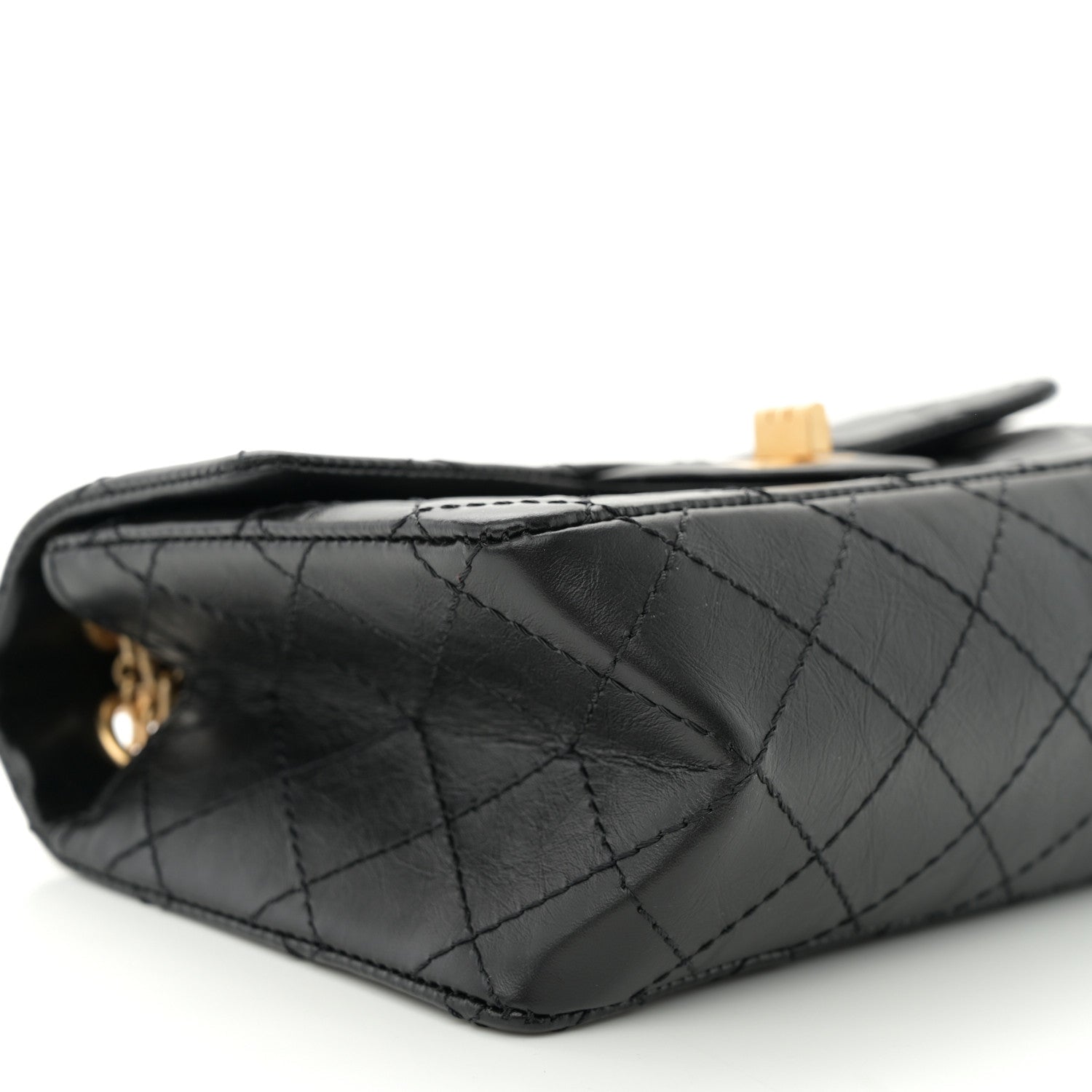 Chanel Aged Calfskin Quilted 2.55 Reissue Mini Flap Black