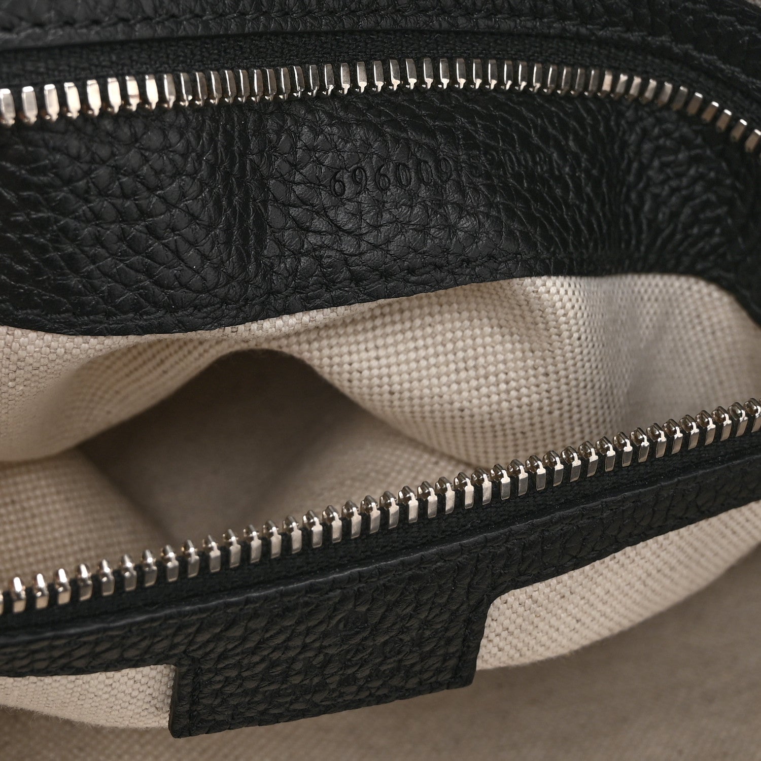 Gucci Piuma Calfskin Jumbo GG Embossed Medium Wristlet Messenger Bag Black
