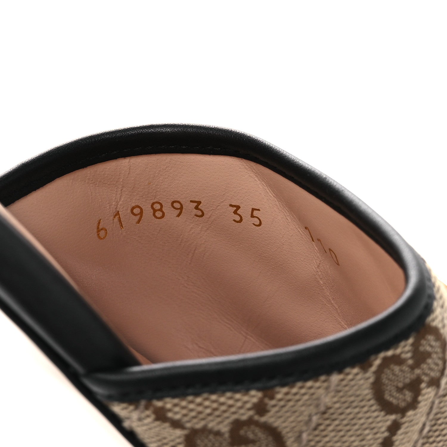 Gucci Monogram Matelasse Diagonal GG Marmont Flat Slide Sandals 35 Beige Ebony Black