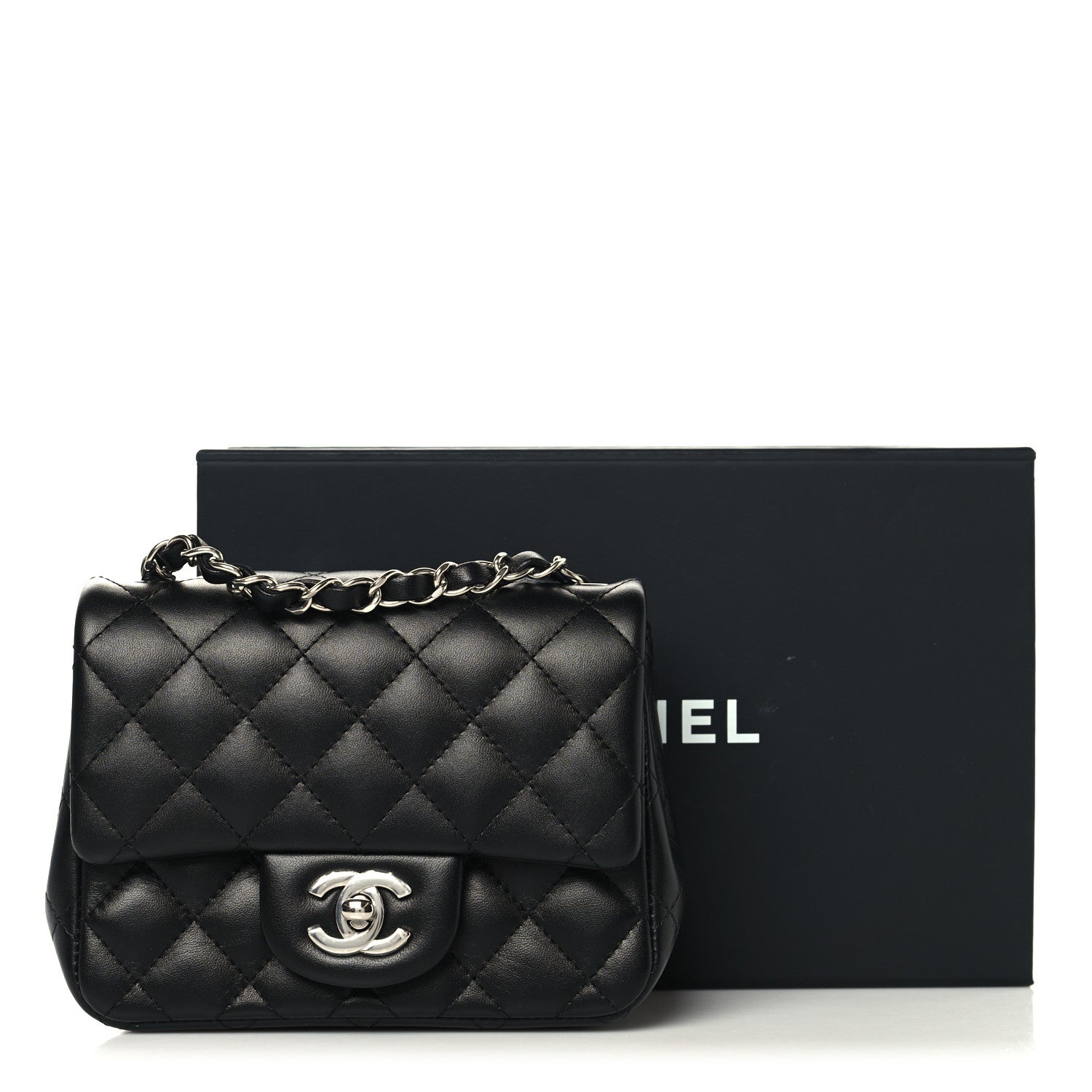 Chanel Lambskin Quilted Mini Square Flap Black