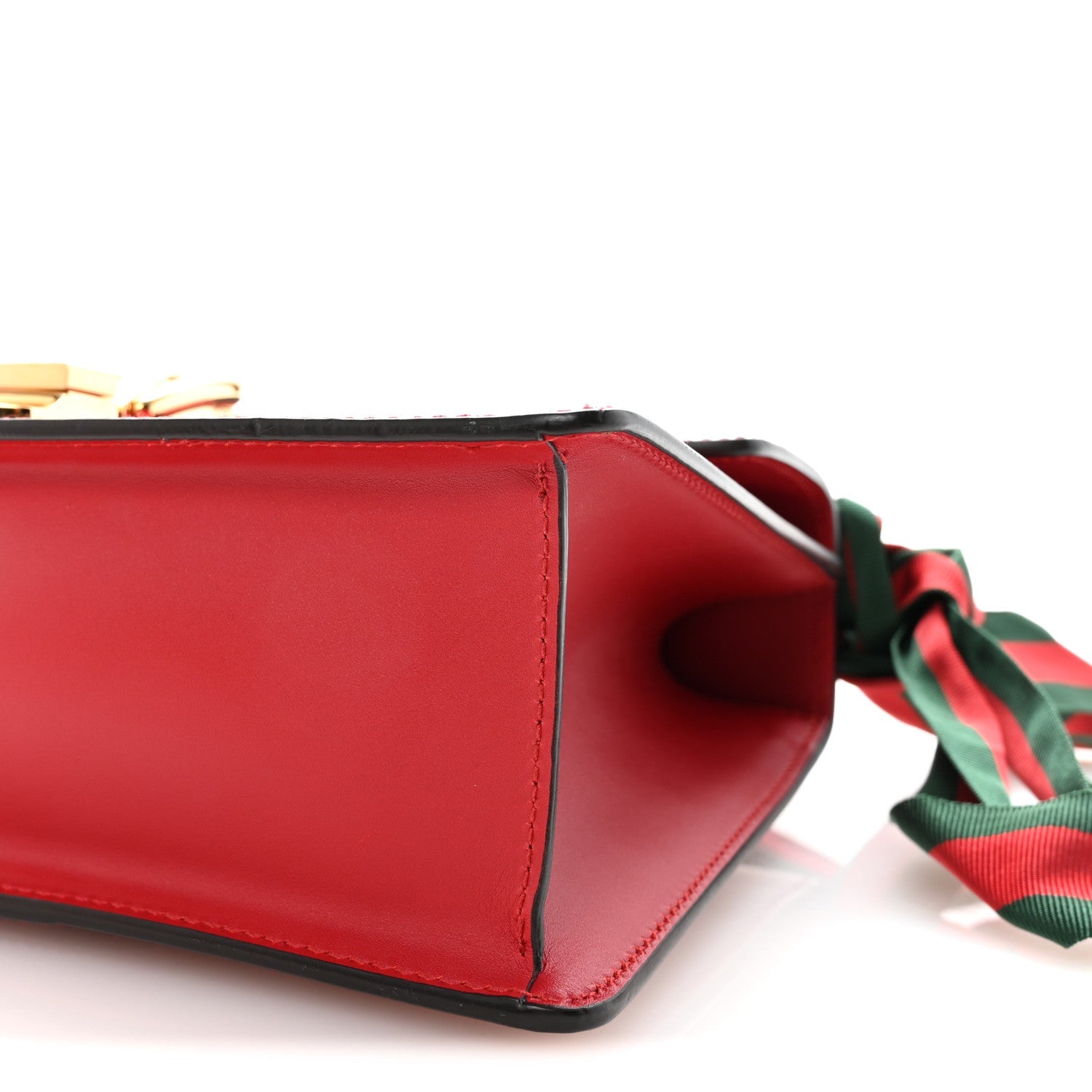 Gucci Calfskin Small Sylvie Shoulder Bag Hibiscus Red