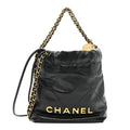 Chanel Shiny Calfskin Quilted Mini Chanel 22 Black