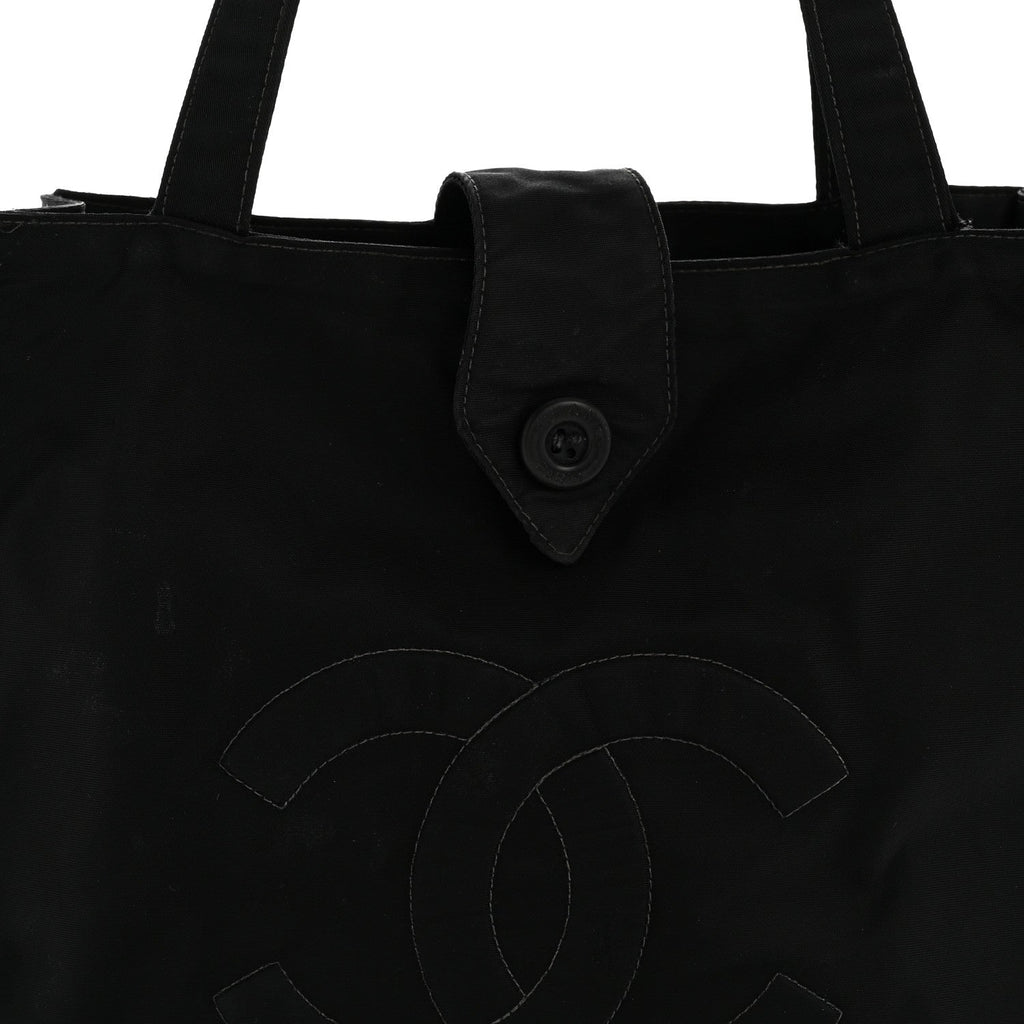Chanel Nylon Button CC Tote Black