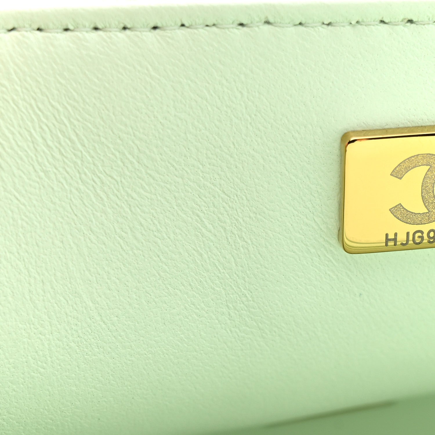 Chanel Lambskin Quilted Mini Rectangular Flap Light Green