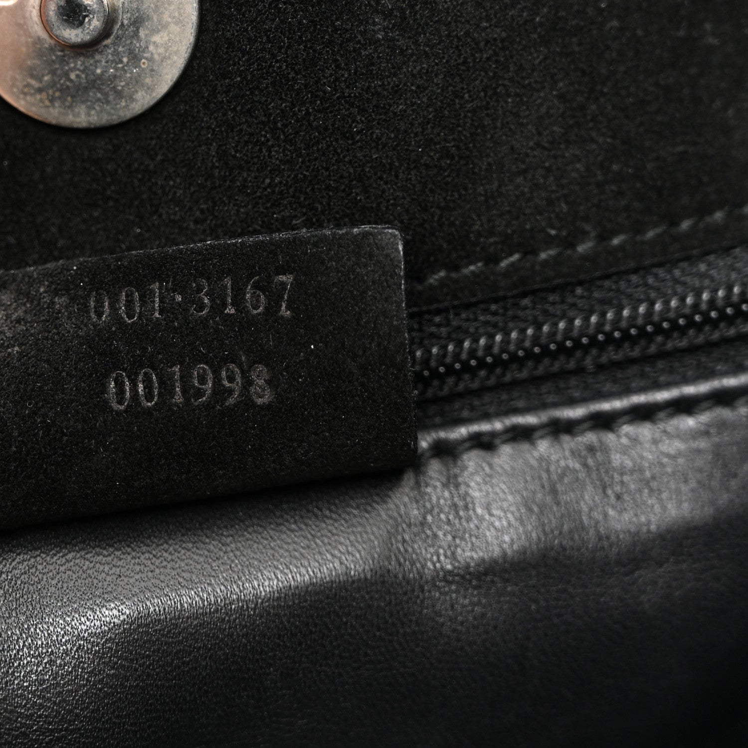 Gucci Suede Logo Shoulder Bag Black