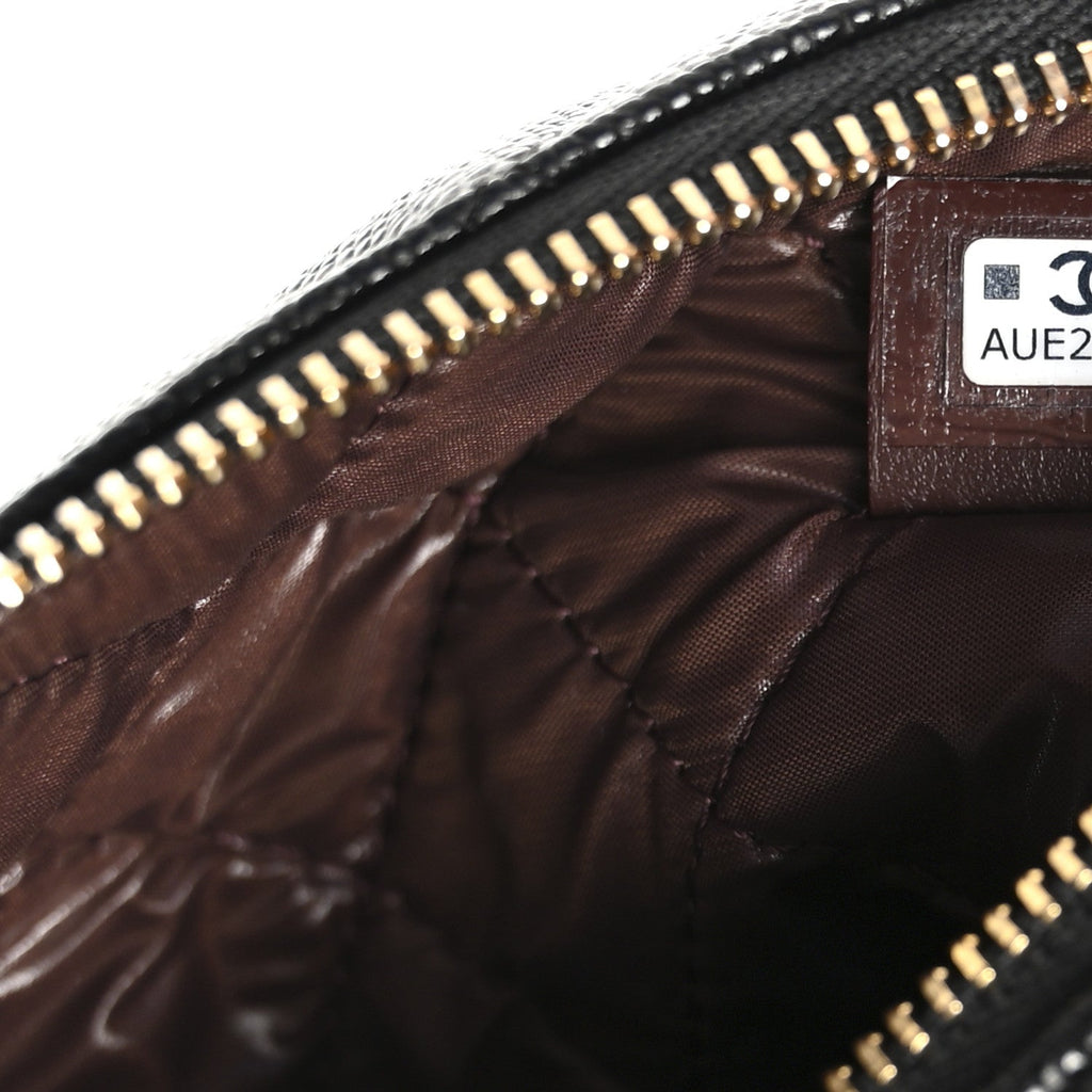 Caviar Quilted Cosmetic Case Black