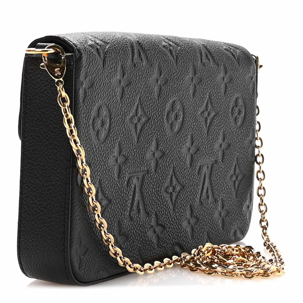 Louis Vuitton Empreinte Pochette Felicie Chain Wallet Black