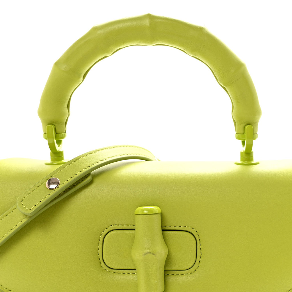 Gucci Calfskin Medium Bamboo Diva Green