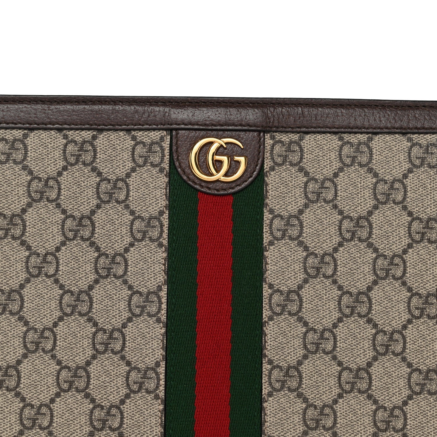 Gucci GG Supreme Monogram Web Ophidia Pouch Brown