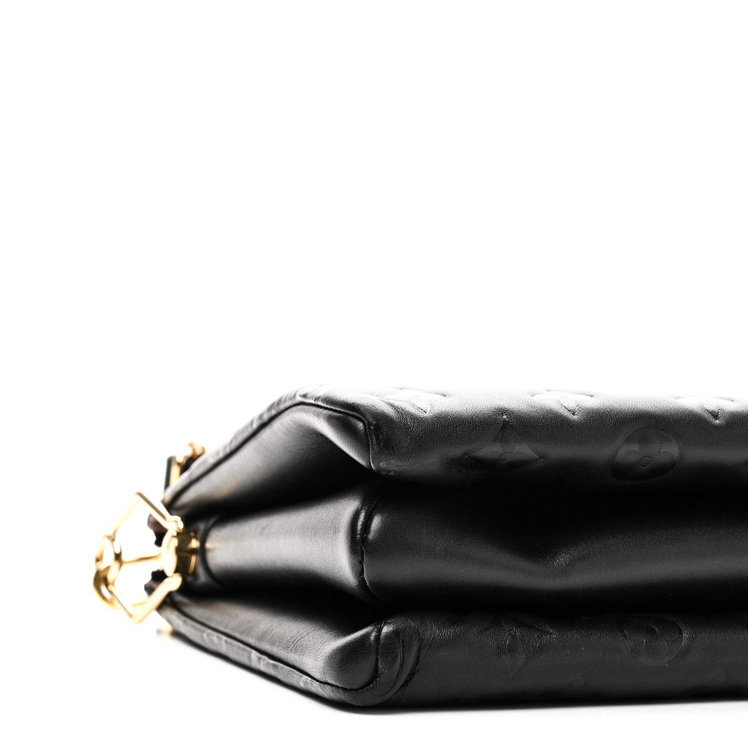 Louis Vuitton Lambskin Embossed Monogram Coussin PM Black