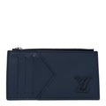 Louis Vuitton Calfskin Aerogram Coin Card Holder Navy Blue