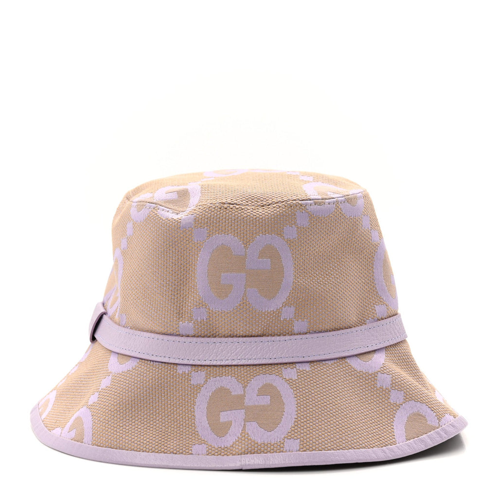 Gucci Monogram Jumbo GG Mosteria Bucket Hat L Beige Lapis