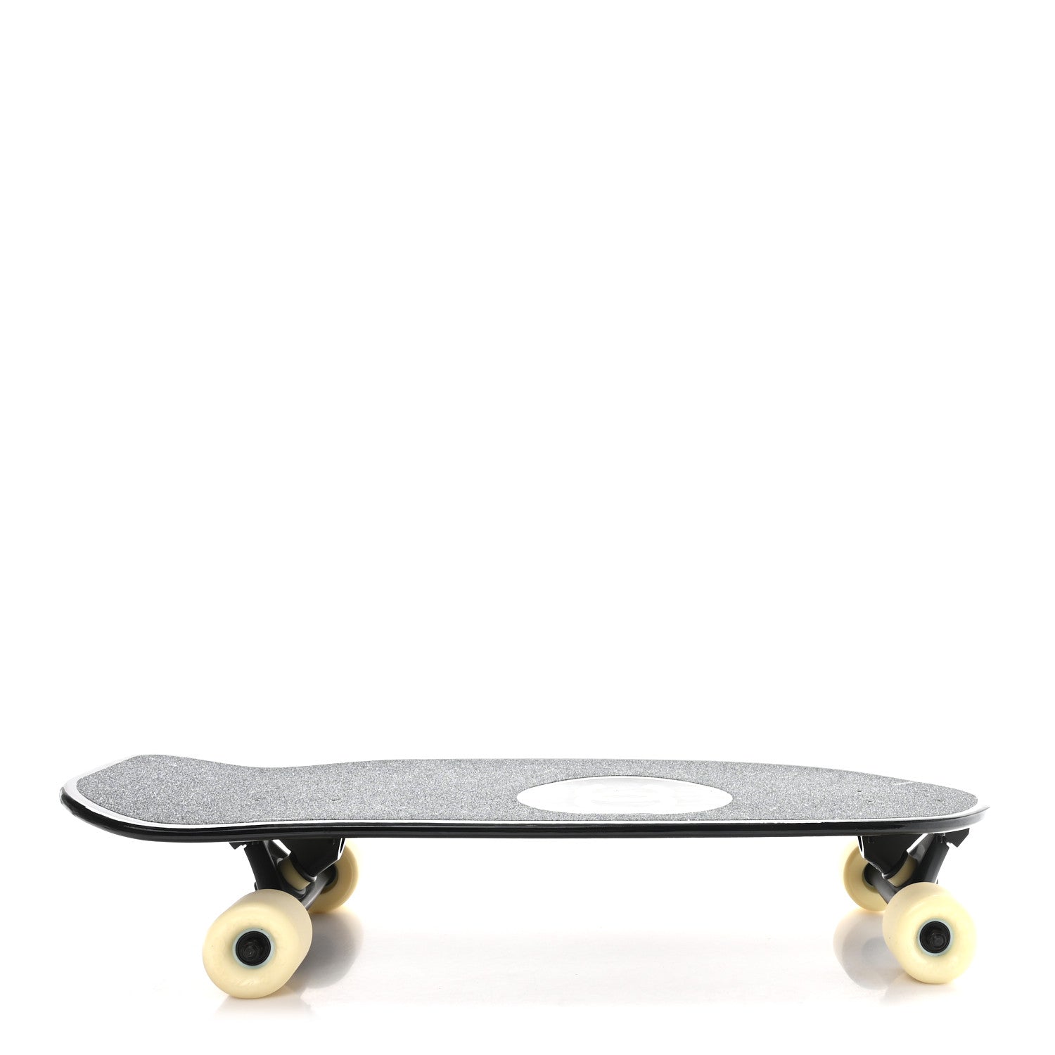 Lacquered Wood Logo Cruiser Skateboard Black Beige