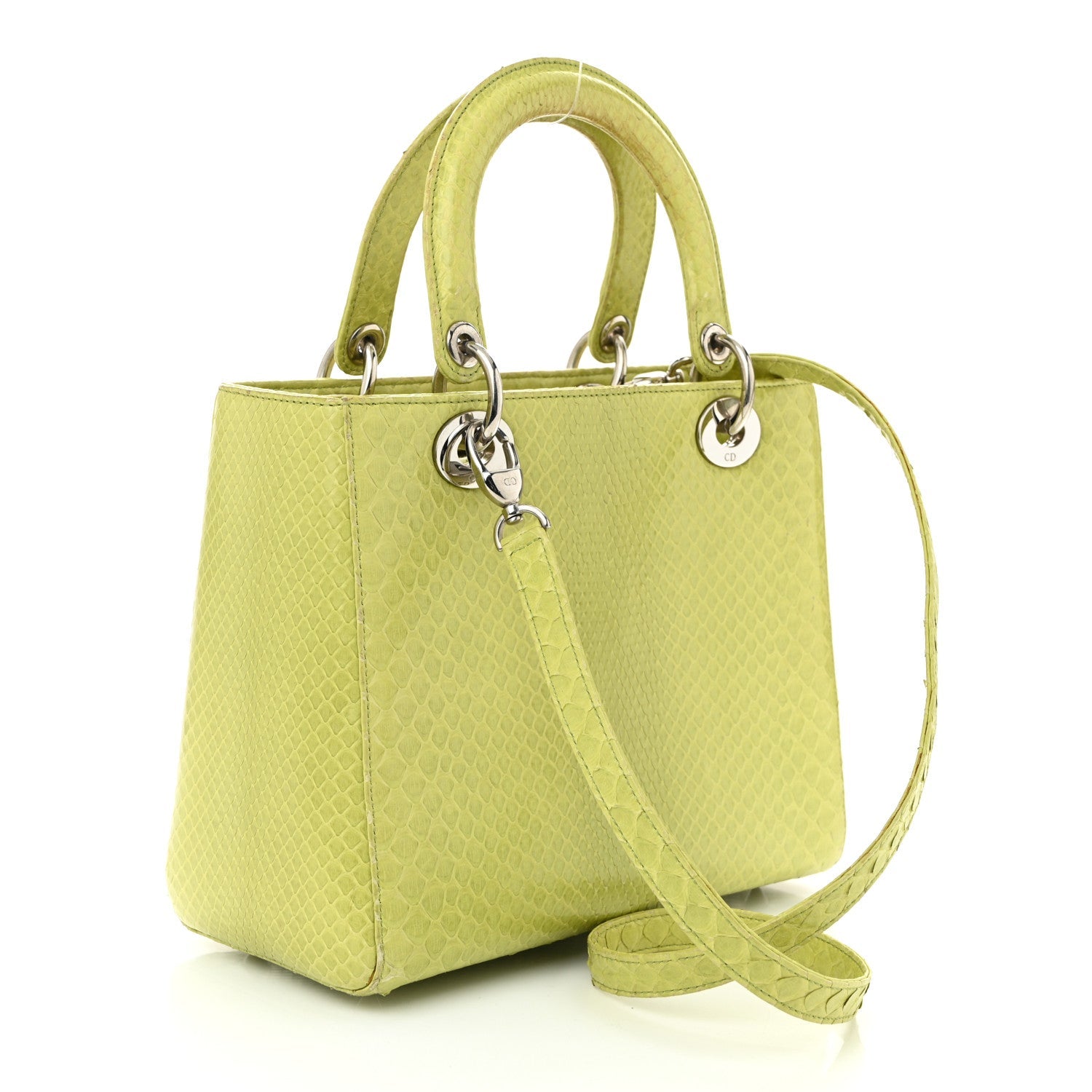 Christian Dior Snakeskin Medium Lady Dior Green