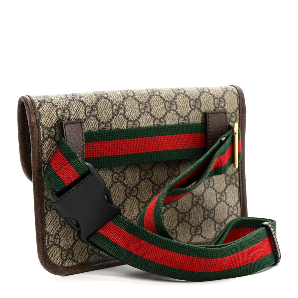 Gucci GG Supreme Monogram Neo Vintage Web Belt Bag Brown