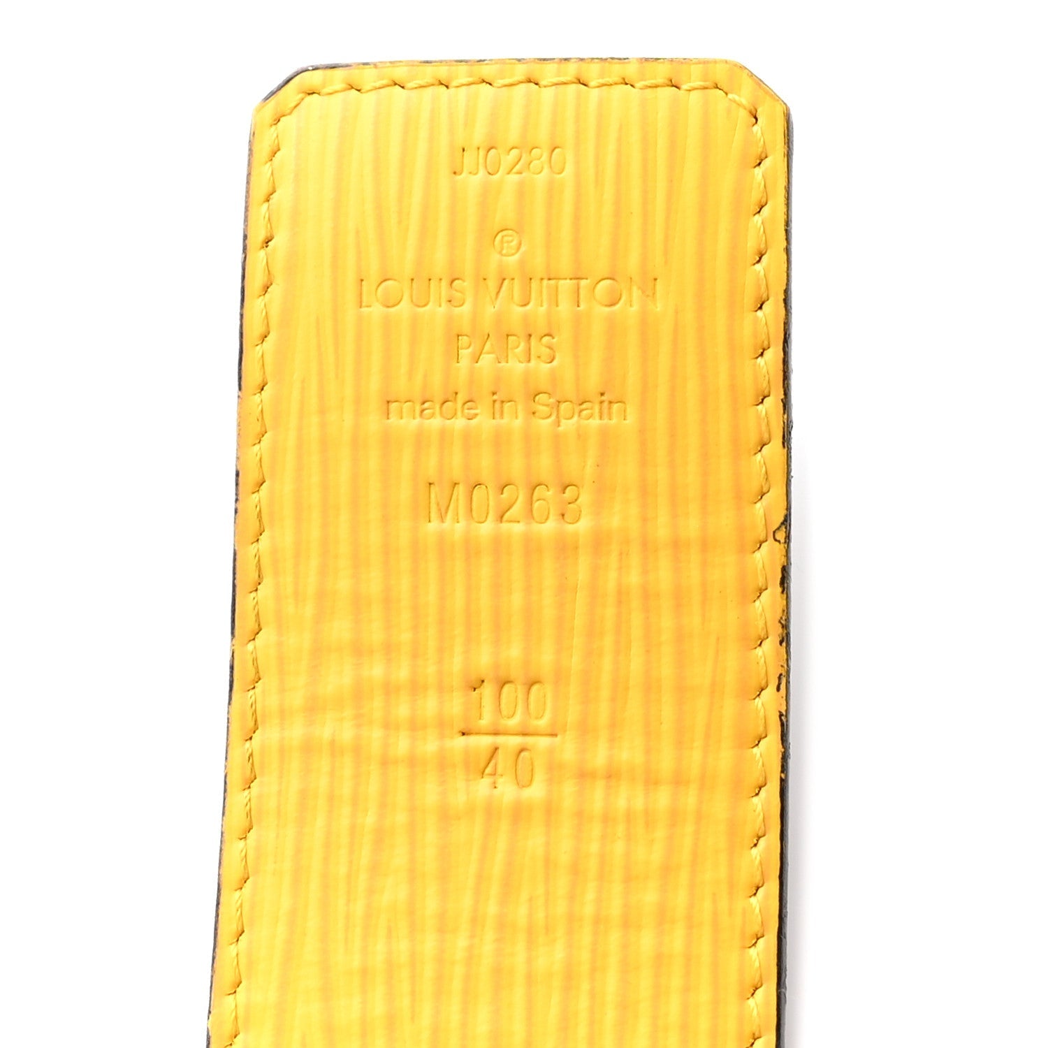 Louis Vuitton Monogram Eclipse Epi 40mm LV Initiales Reversible 100 40 Belt Yellow
