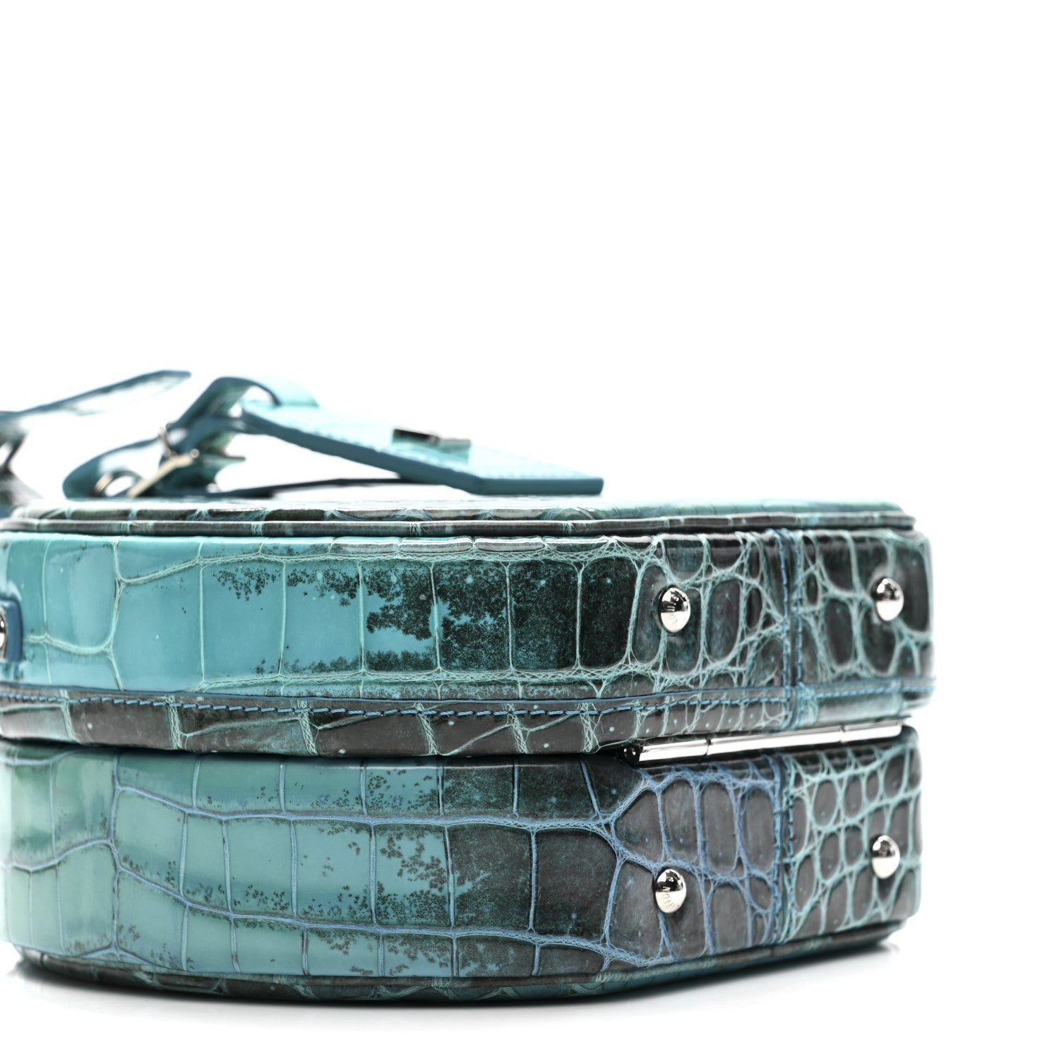 Louis Vuitton Crocodile Petite Boite Chapeau Turquoise