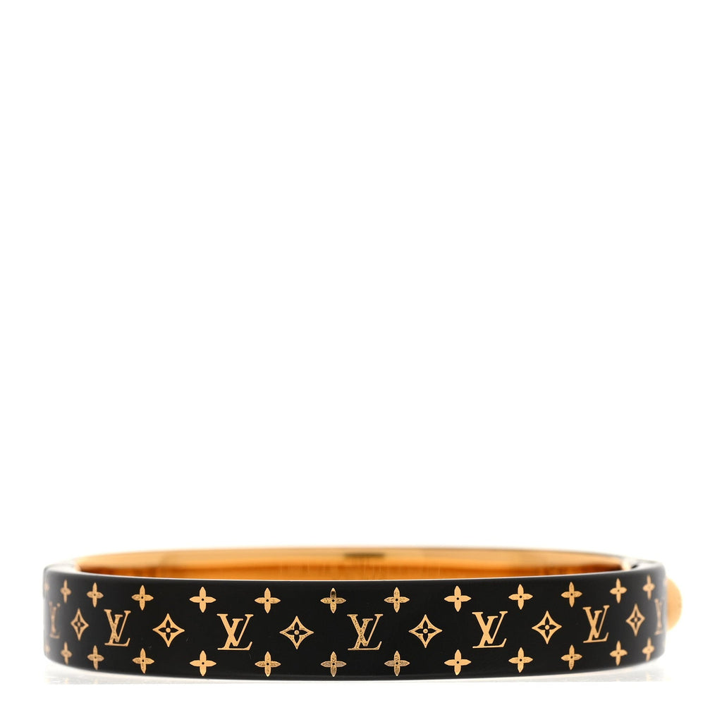 Louis Vuitton Monogram Nanogram Cuff S Black Gold