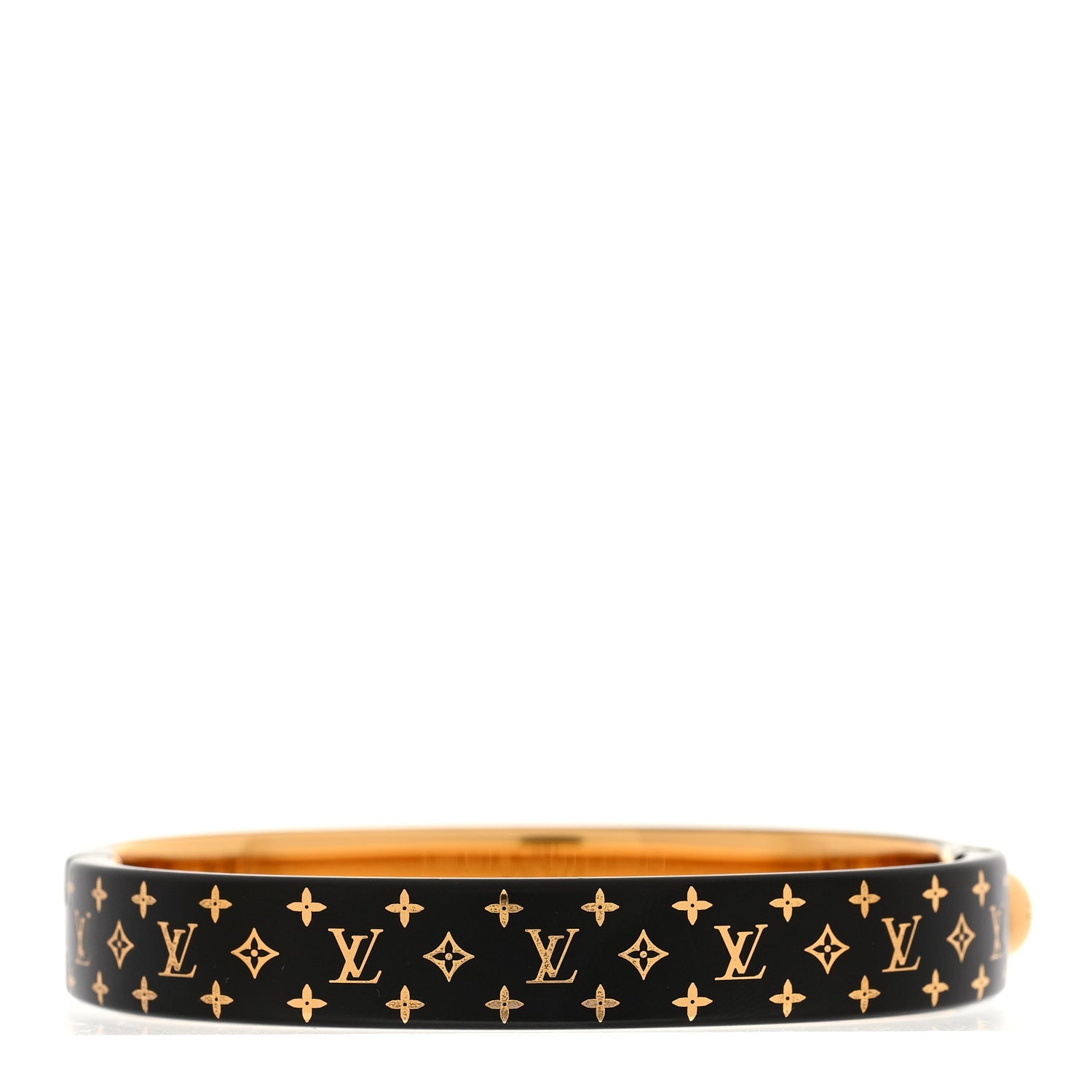 Louis Vuitton Monogram Nanogram Cuff S Black Gold