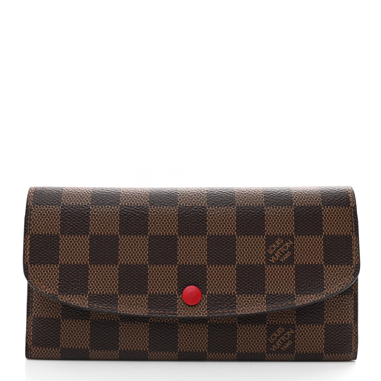 Louis Vuitton Damier Ebene Emilie Wallet Red