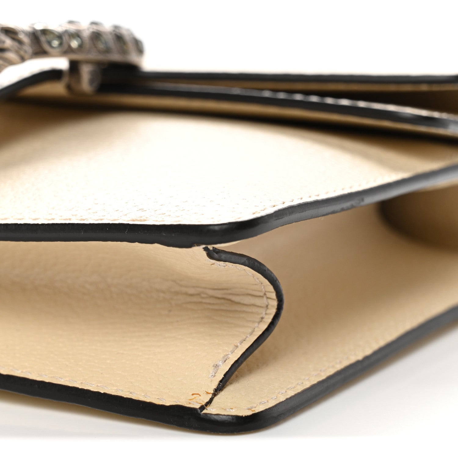 Gucci Textured Calfskin Crystal Mini Dionysus Shoulder Bag Mystic White