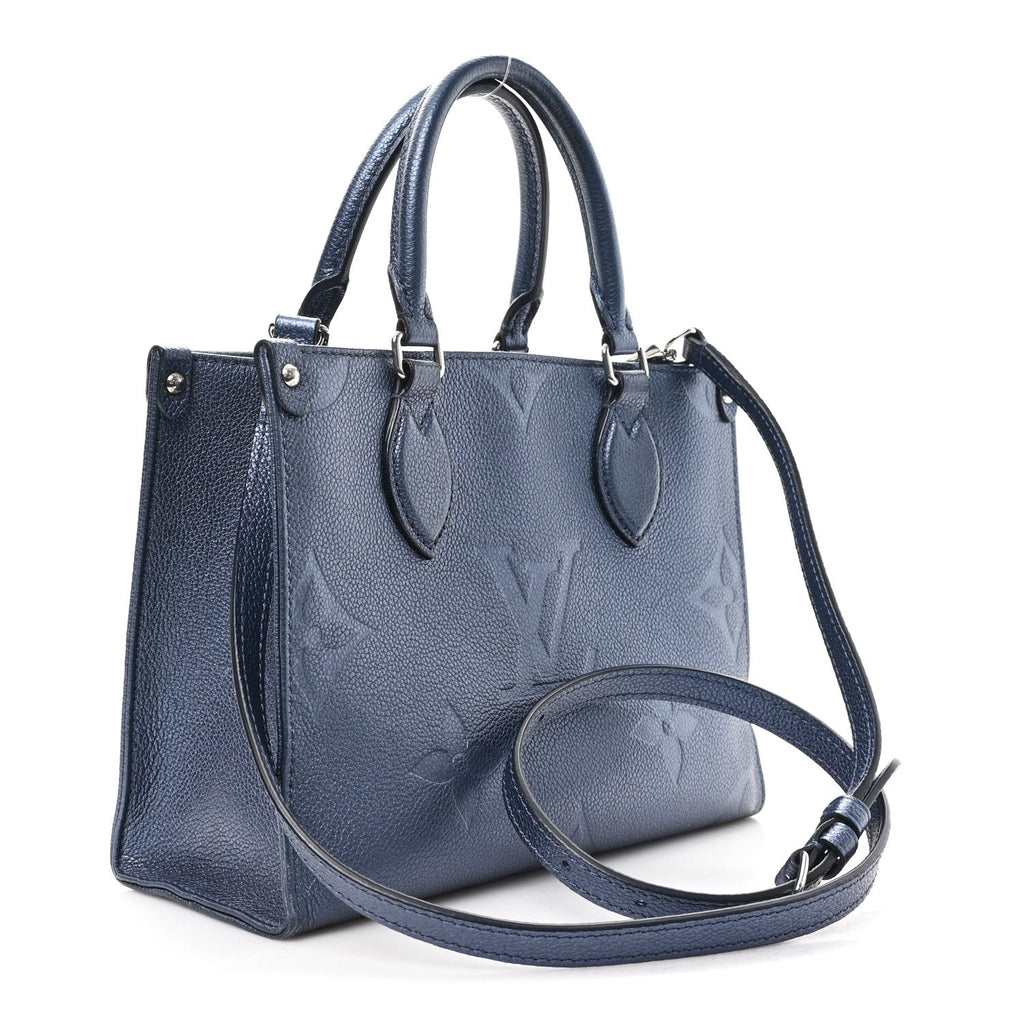 Louis Vuitton Metallic Empreinte Monogram Giant Onthego PM Navy Nacre