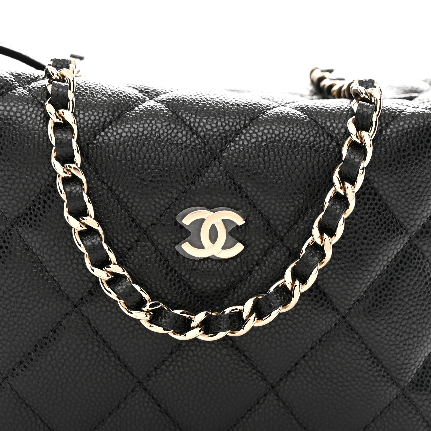 Chanel Caviar Quilted Hobo Clutch With Chain Black