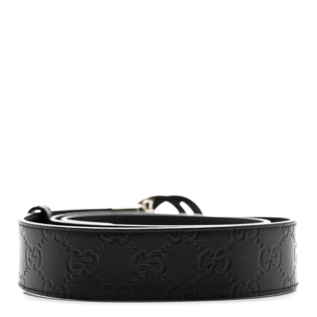 Gucci Guccissima Signature Interlocking G 37mm Belt 85 34 Black