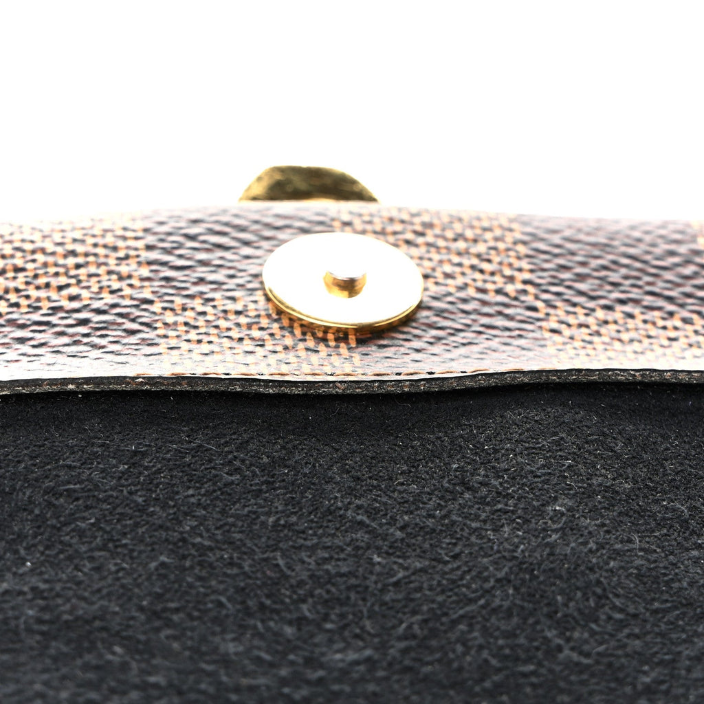 Louis Vuitton Damier Ebene Vavin Chain Wallet Black